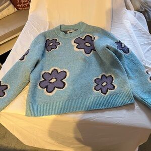 Floral Blue Sweater